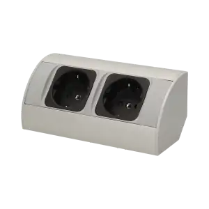 Under-cabinet electrical socket, grey, schuko