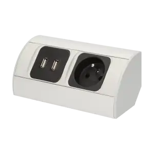 Under-cabinet electrical socket with USB charger, schuko