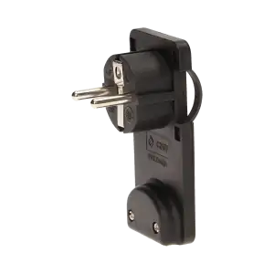 Flat plug with handle, black