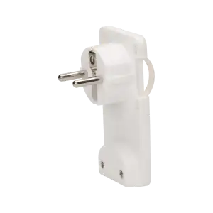 Flat plug with handle, white
