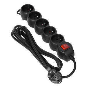 5 position safety power strip with on/off switch BLACK Photo 2