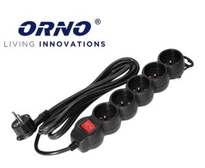 5 position safety power strip with on/off switch BLACK
