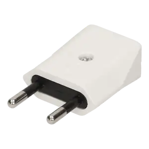 Mini Flat Euro plug, 2P, socket: 2P/II, 10A/250V AC, white