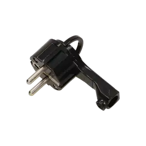 Flat plug with handle, black