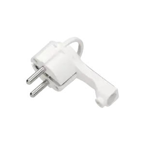 Flat plug with handle, white