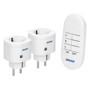Mini wireless sockets with remote control, 2+1, Schuko