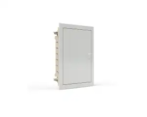 Μεταλλοπλαστικός πίνακας με λευκή μεταλλική πόρτα, μονόσειρος 12+2 θέσεων