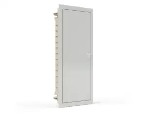 Μεταλλοπλαστικός πίνακας με λευκή μεταλλική πόρτα, τετράσειρος 48+8 θέσεων