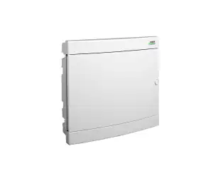 Plastic consumer unit, white door, flush-mounted, IP40, 2 rows, 2x18 modules, PNF 2x18W