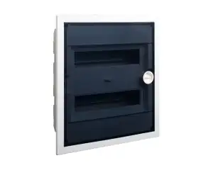 Plastic consumer unit, flat transparent door, flush-mounted, IP40, 2 rows, 2x12 modules, PXF 24T