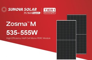 Φωτοβολταϊκό πλαίσιο PERC 550Wp SUNOVA ZOSMA SS-550-72MDH  2278 x 1134 x 30 mm