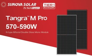 Photovoltaic panel SUNOVA TANGRA M PRO 570 72MDH 570Wp n-type Bifacial 2278 x 1134 x 30 mm