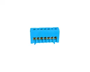 Terminal Block, covered, plastic DIN rail clip, blue, 7x16mm2