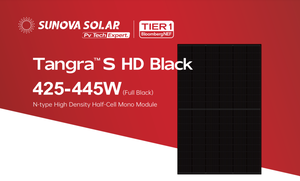 Φωτοβολταϊκό πάνελ "full black" SUNOVA TANGRA S HD Black 430-54MDH  430Wp n-type 1762 x 1134 x 30 mm 